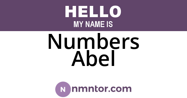 Numbers Abel