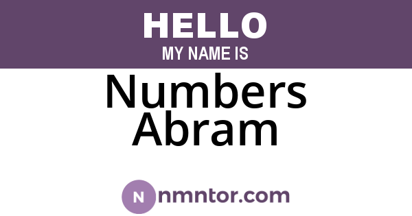 Numbers Abram