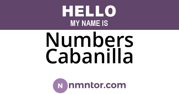 Numbers Cabanilla