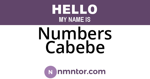 Numbers Cabebe