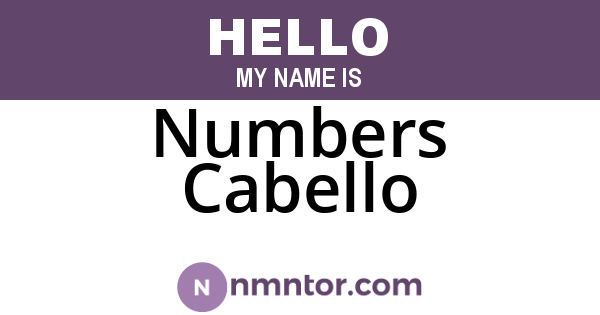 Numbers Cabello