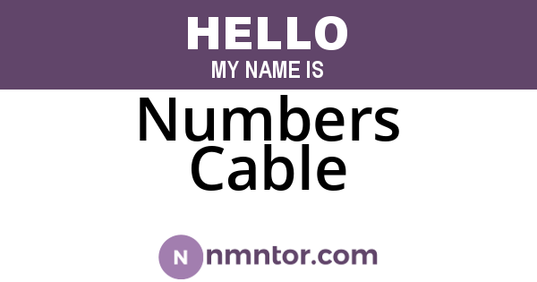 Numbers Cable