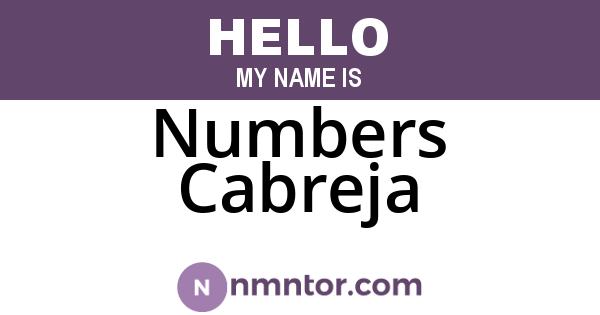 Numbers Cabreja