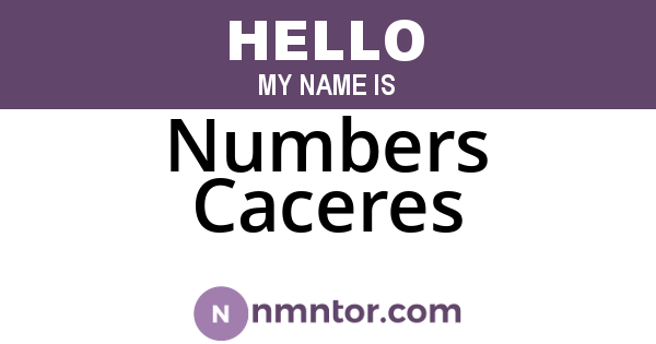 Numbers Caceres