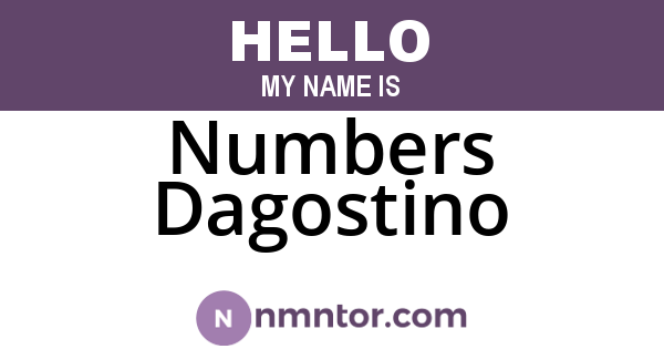 Numbers Dagostino