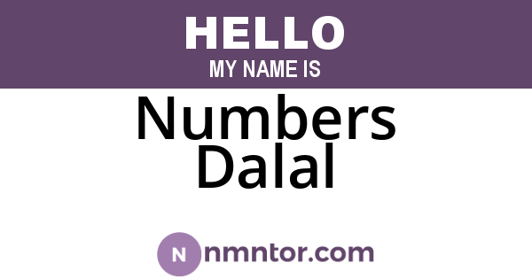 Numbers Dalal