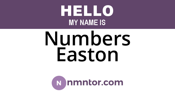 Numbers Easton