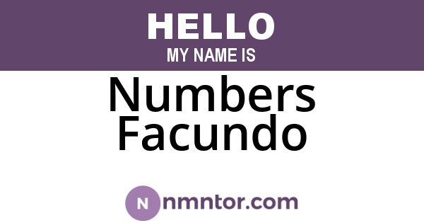 Numbers Facundo