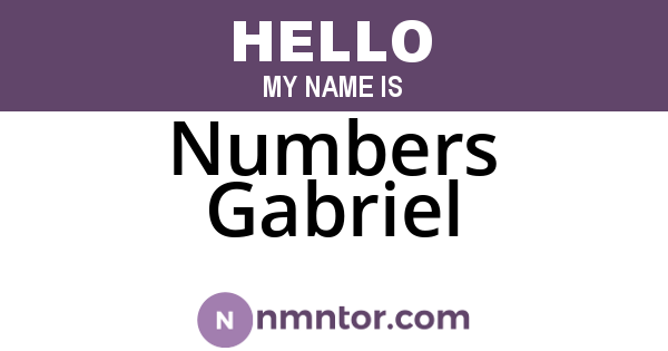 Numbers Gabriel