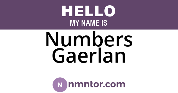 Numbers Gaerlan