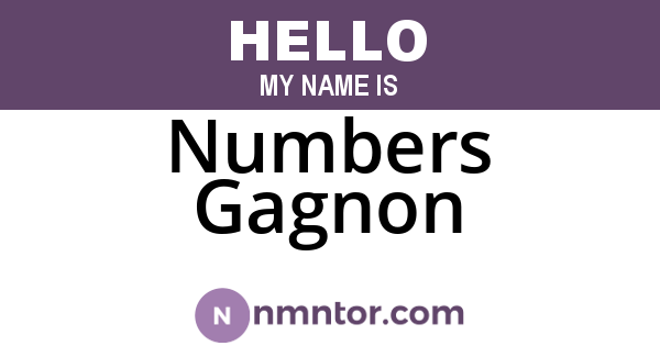 Numbers Gagnon