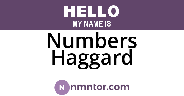 Numbers Haggard