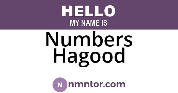 Numbers Hagood