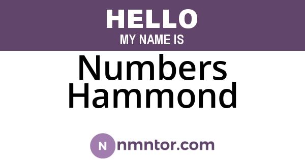 Numbers Hammond
