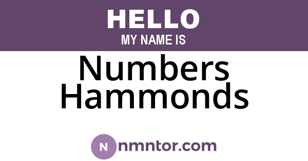 Numbers Hammonds