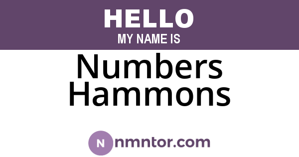 Numbers Hammons