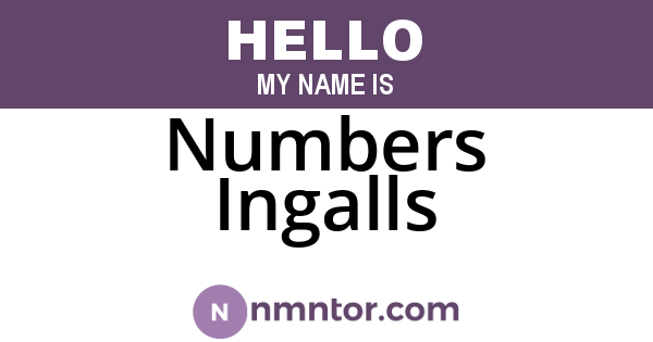 Numbers Ingalls