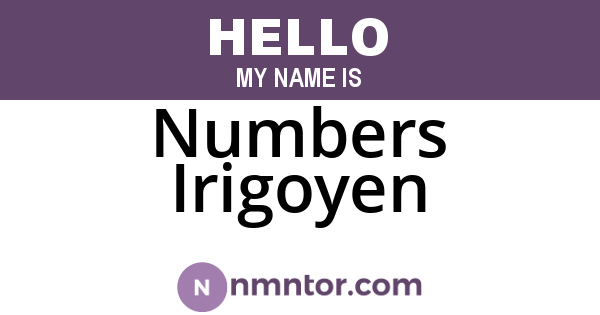 Numbers Irigoyen