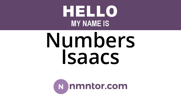 Numbers Isaacs