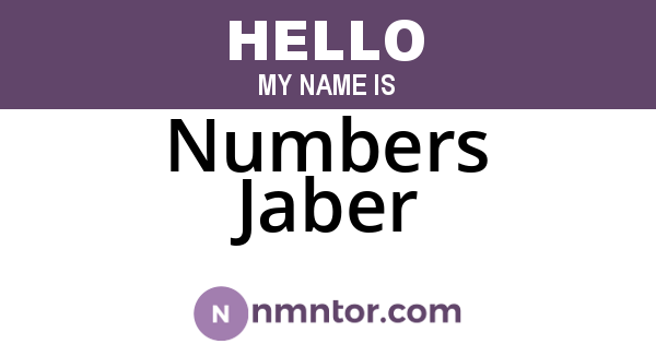 Numbers Jaber
