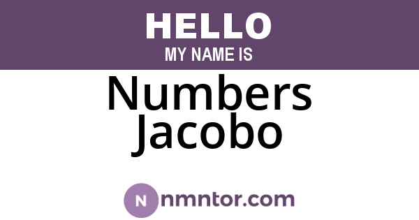 Numbers Jacobo