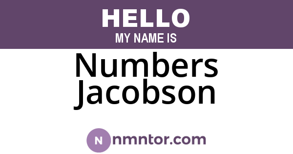 Numbers Jacobson