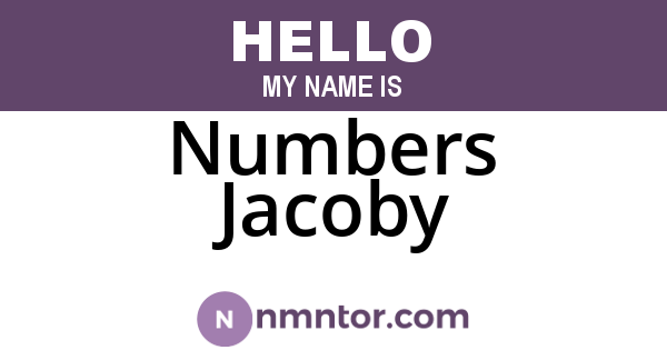 Numbers Jacoby