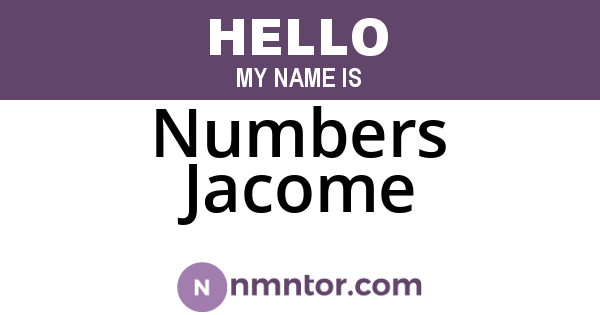 Numbers Jacome