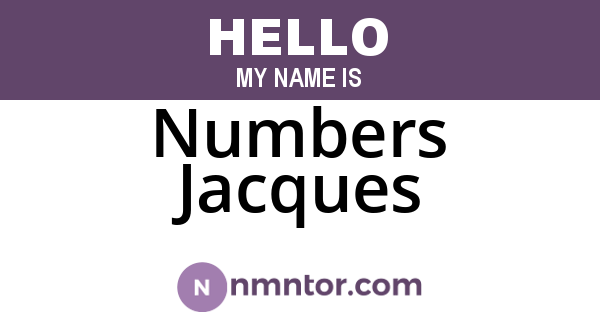Numbers Jacques