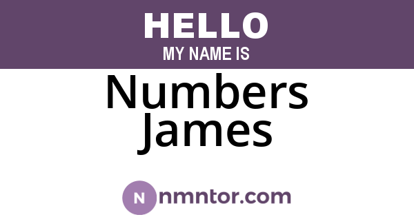 Numbers James