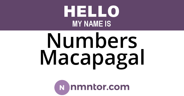Numbers Macapagal