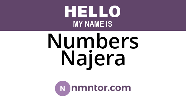 Numbers Najera