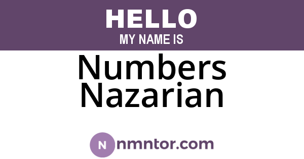 Numbers Nazarian