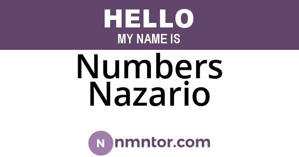 Numbers Nazario