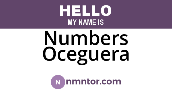 Numbers Oceguera