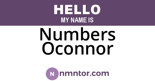 Numbers Oconnor