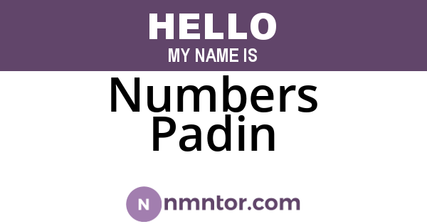 Numbers Padin