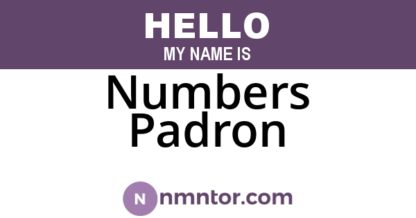 Numbers Padron