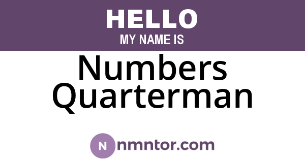 Numbers Quarterman