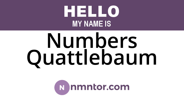 Numbers Quattlebaum
