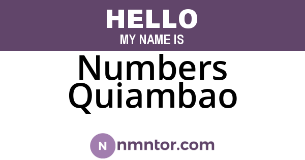 Numbers Quiambao