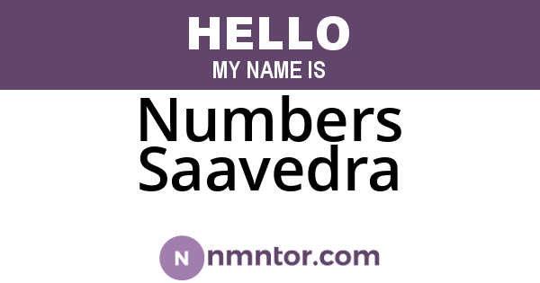 Numbers Saavedra