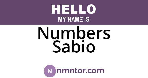 Numbers Sabio