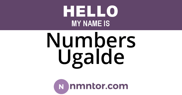 Numbers Ugalde