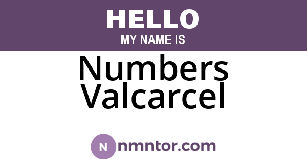 Numbers Valcarcel