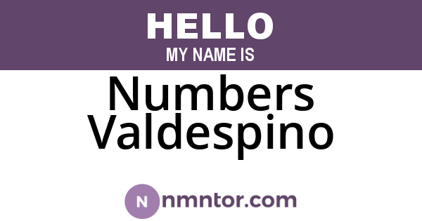Numbers Valdespino