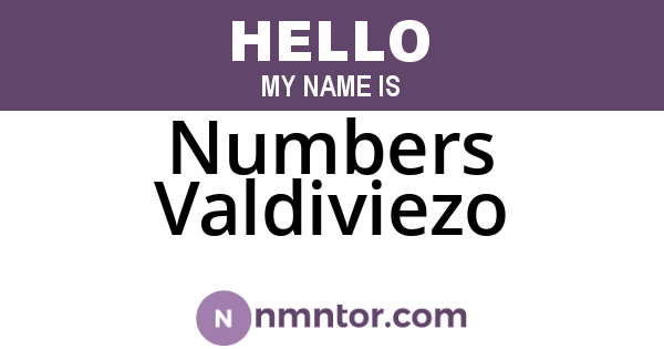 Numbers Valdiviezo