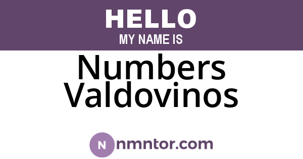 Numbers Valdovinos