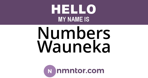 Numbers Wauneka