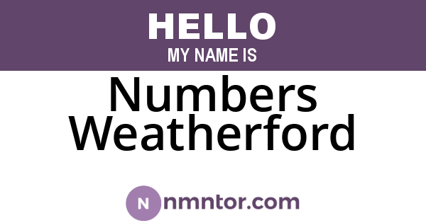 Numbers Weatherford